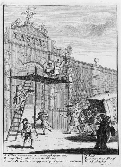 味、またはバーリントン門、1732 作： William Hogarth