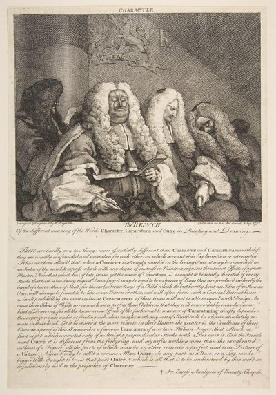 1758年9月のベンチ。 作： William Hogarth