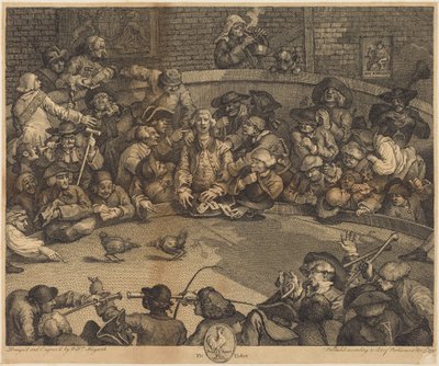 闘鶏場 作： William Hogarth
