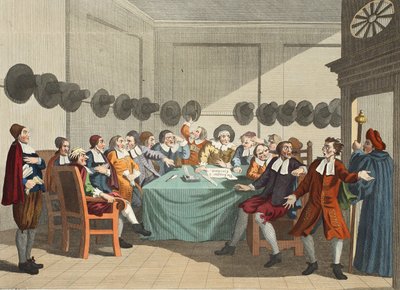 委員会は、サミュエルバトラー（1612-80）による「Hudibras」から、「復元されたホガース：有名なウィリアムホガースの全作品、トーマスクックによって再彫刻された」からのイラスト、パブ。 1812（ハンドカラー 作： William Hogarth