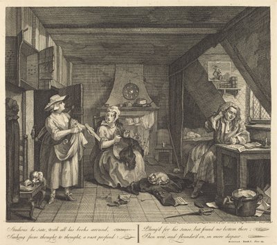 苦悩する詩人 作： William Hogarth