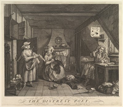 ジストレスト詩人、1740年12月15日。 作： William Hogarth