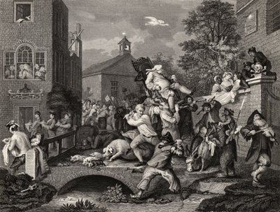 「ウィリアムホガースの作品」からのメンバーを議長とする選挙、1833年発行 作： William Hogarth