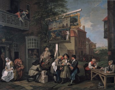 選挙II：投票のためのカンバス、1754-55 作： William Hogarth