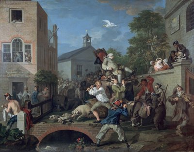 メンバーを議長とする選挙IV、1754-55 作： William Hogarth