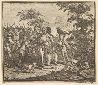 サミュエル・バトラーのためのタルゴルとマグナノの17の小さなイラストとの出会い...、1721-26。 作： William Hogarth