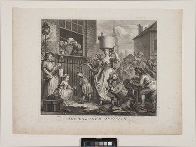 激怒した音楽家 (エッチングと彫刻) 作： William Hogarth