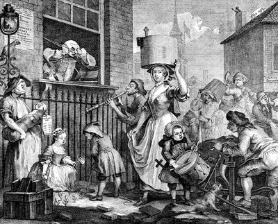 激怒したミュージシャン、1741 作： William Hogarth