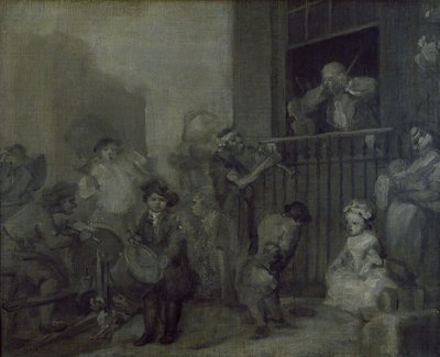 激怒したミュージシャン、17世紀 作： William Hogarth