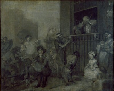 激怒したミュージシャン、c1741 作： William Hogarth