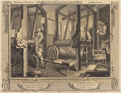 織機での仲間の「見習い」 作： William Hogarth