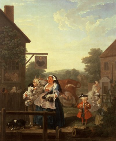 1日の4回：夜、1736 作： William Hogarth