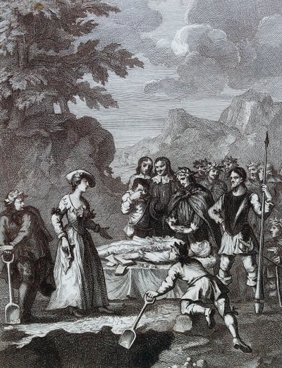チルストムの葬儀と自分を弁護するマルセラ」ウィリアム・ホガース作 作： William Hogarth