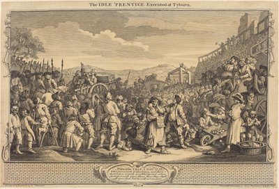 タイバーンで処刑された怠け者の見習い 作： William Hogarth