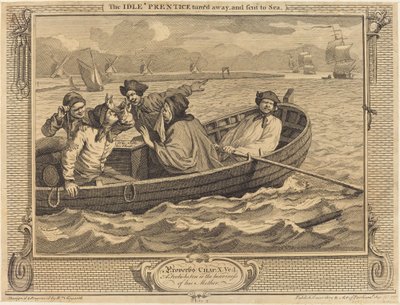 怠惰なプレンティスは背を向け、海に送られました 作： William Hogarth