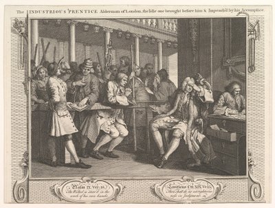 ロンドンの勤勉な弟子アルダーマン、1747年9月30日。 作： William Hogarth