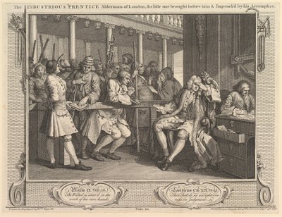 ロンドンの勤勉な弟子アルダーマン、アイドル・ワンが登場する前に...、1747年9月30日。 作： William Hogarth