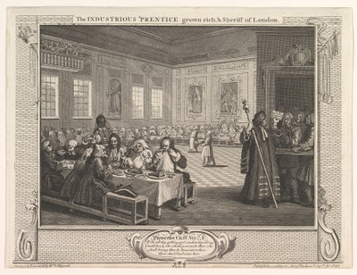 勤勉な弟子は、ロンドン産業のリッチと保安官とIdl ...、1747年9月30日成長しました。 作： William Hogarth