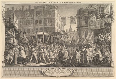 勤勉な弟子ロンドン市長：産業と怠惰、プレート...、1747年9月30日。 作： William Hogarth