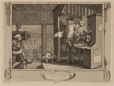 勤勉な &39;プレンティスはお気に入りであり、彼のマスターから委託されています 作： William Hogarth