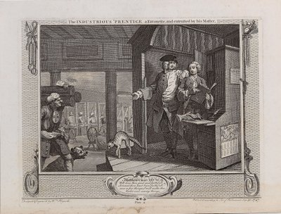 勤勉な「お気に入りの見習い、そして彼のマスターから委託された、1747. 作： William Hogarth