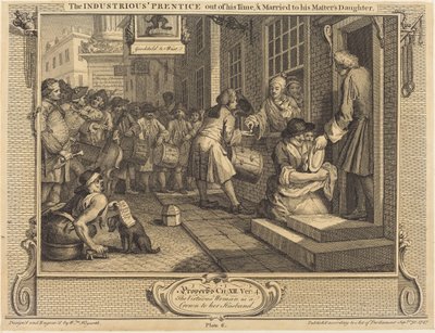 勤勉な「見習い時代から抜け出し、主人の娘と結婚した」 作： William Hogarth