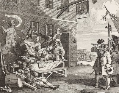 侵略、プレート2：イングランド-死の侵略、ブラット2：イングランド。 1756年 作： William Hogarth