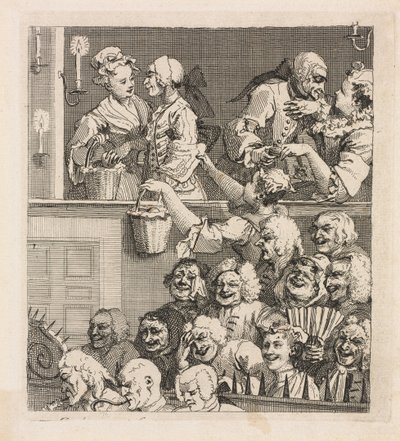 笑う聴衆、1733年。 作： William Hogarth