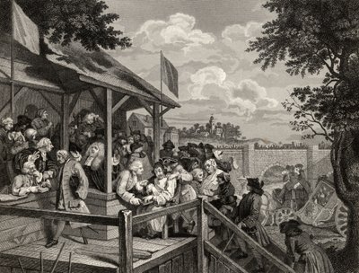 「ウィリアムホガースの作品」からジョージプレスバリーによって刻まれた投票、1833年公開 作： William Hogarth