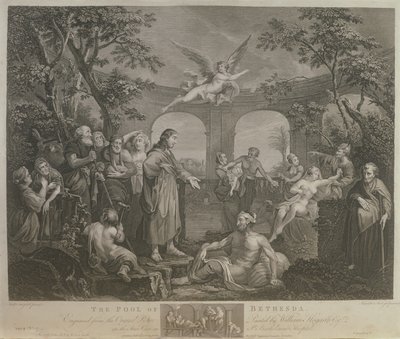JM Delatre und Simon Francis Ravenetによって彫刻されたベセスダのプール、John Boydell（1719-1804）によって発行された1772 作： William Hogarth