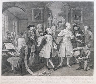 1735年のAレーキプログレスからのレーキ堤防、プレートII 作： William Hogarth