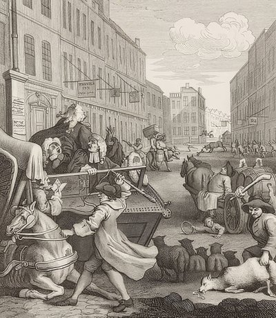 虐待の第二段階。 From：残酷な四段階-残酷な四段階。 1751 作： William Hogarth