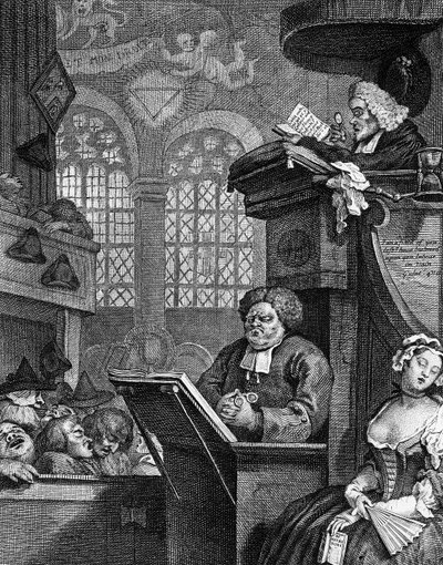眠っている会衆、1736 作： William Hogarth