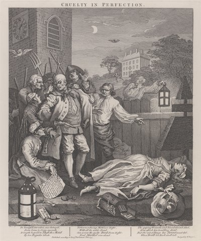 残酷さの第三段階：完璧の中の残酷さ - 殺人事件 作： William Hogarth