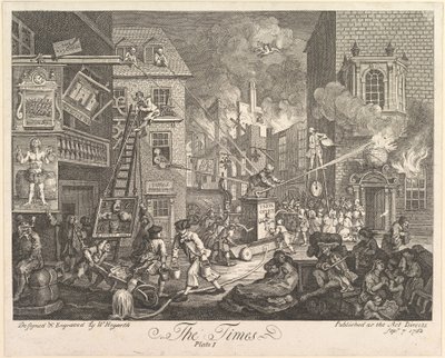 タイムズ、プレート1、1762年9月7日。 作： William Hogarth