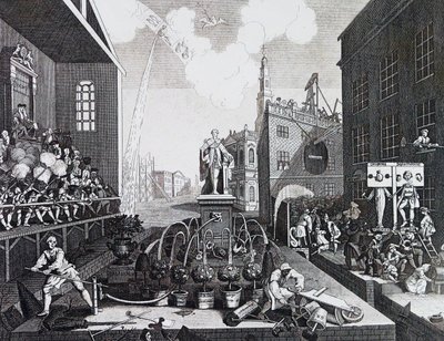 ザ・タイムズ1762年、ウィリアム・ホガース作。 作： William Hogarth