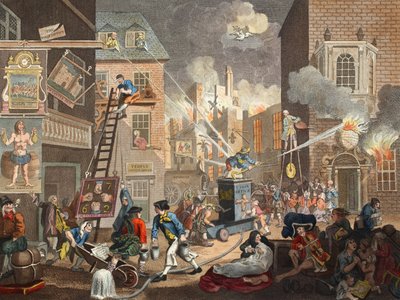 The Times、Plate I、illustration from &39;Hogarth Restored：The Whole Works of the Celebrated William Hogarth、re-engraved by Thomas Cook&39;、pub 1812（手塗りの彫刻） 作： William Hogarth