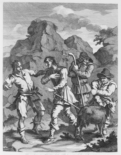 岩会の不幸な騎士ドン・ルイコート 作： William Hogarth