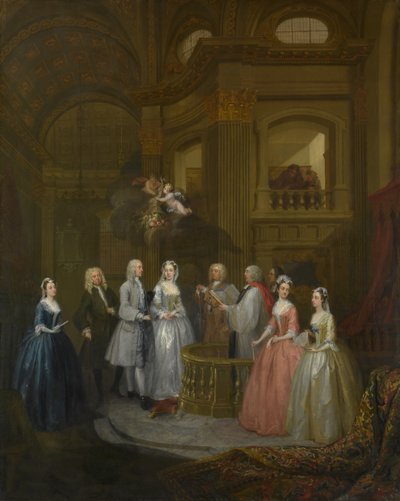 スティーブンベッキンガムとメアリーコックスの結婚式、1729年。 作： William Hogarth
