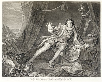 1746年、リチャード3世役の俳優デビッド・ギャリック 作： William Hogarth