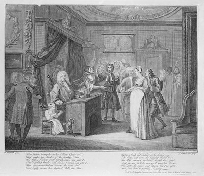 墓の市民に子供を誓う女性、1735年頃 作： William Hogarth