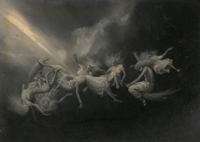 魔女の群れに雷が落ちた 19世紀中頃 作： William Holbrook Beard