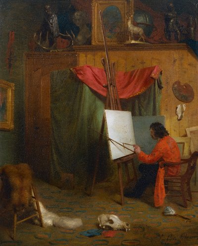 スタジオでのセルフポートレート 作： William Holbrook Beard