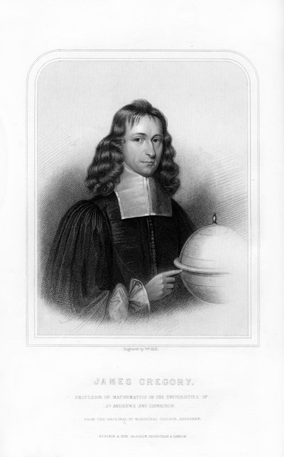 ジェームズグレゴリー、スコットランドの数学者および天文学者、1870年。 作： William Holl