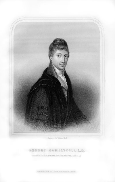 スコットランドの経済学者で数学者のロバートハミルトン、1870年。 作： William Holl