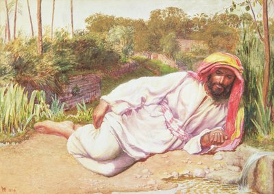 川で休むアラブ、1854年 作： William Holman Hunt