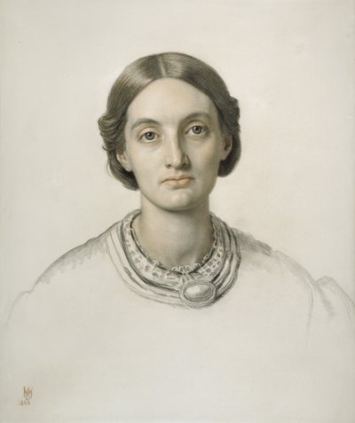 ファニーホルマンハント（赤と黒のチョーク） 作： William Holman Hunt