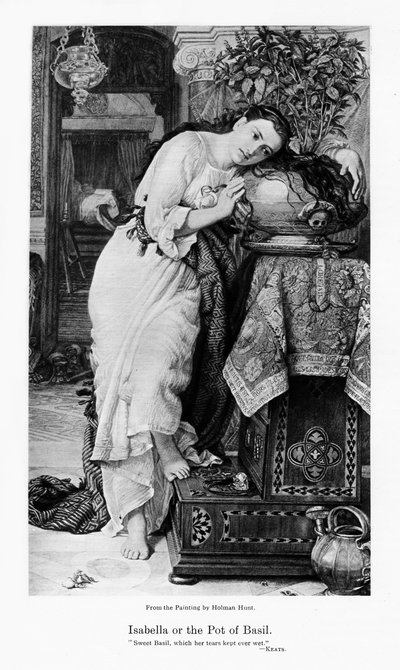 イザベラとバジルの鍋、c1867 作： William Holman Hunt