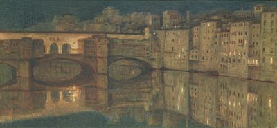 ヴェッキオ橋、フィレンツェ 作： William Holman Hunt