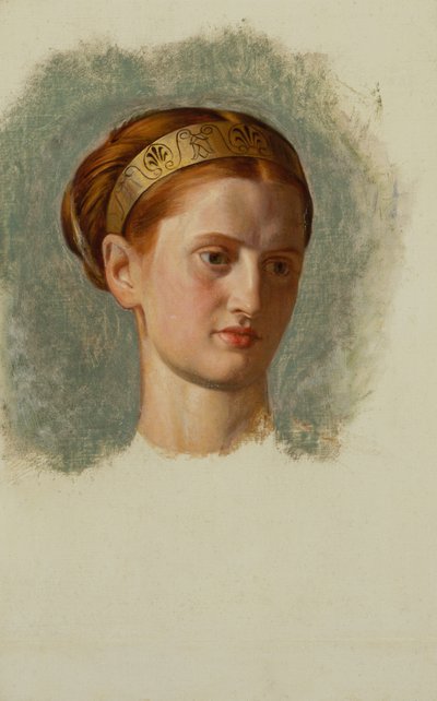 ミス・イザベラ・ウォーの肖像、研究（キャンバスに油彩） 作： William Holman Hunt